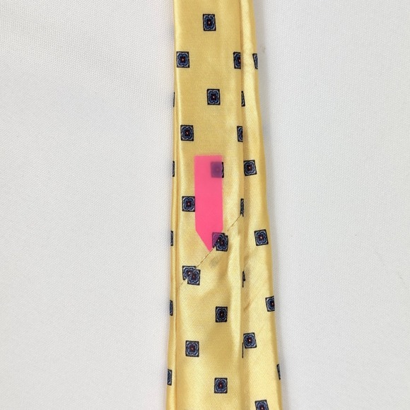 VTG‎ Wembley MCM Yellow Geometric Pattern Necktie Men Accessories - Picture 9 of 11